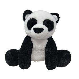 Melissa & Doug Panda Bear Plush Stuffed Animal 10" Sitting Black White Blue Eyes